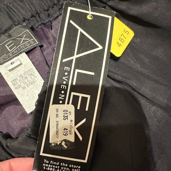 NWT Alex Evenings Size 6 Sheer Black Palazzo Pants Lined Dressy Event SemiFormal - Picture 4 of 8